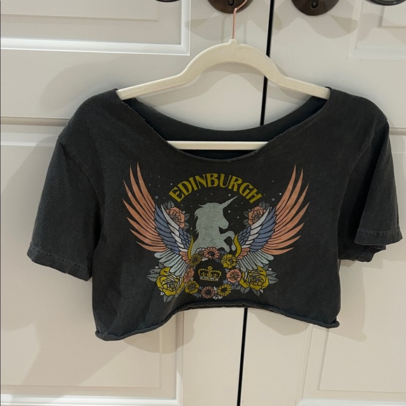 crown and crest Tops - Edinburgh Graphic Crop Top